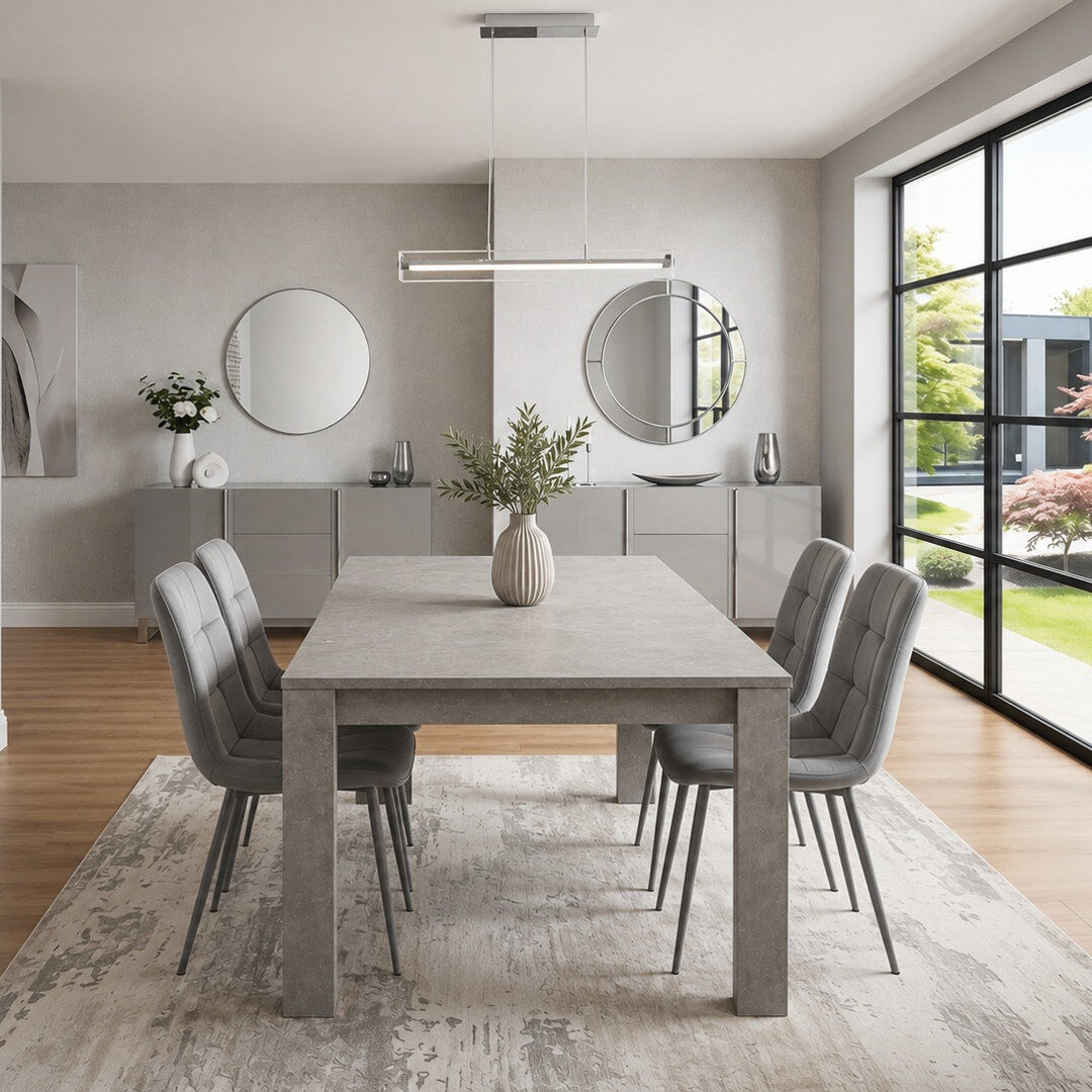KOSY KOALA 4 -Person Dining Set Grey 75cm H x 140cm W x 80cm D