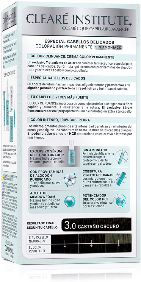 Clearé Institute Colour Clinuance cabellos delicados #3.0-castaño oscuro
