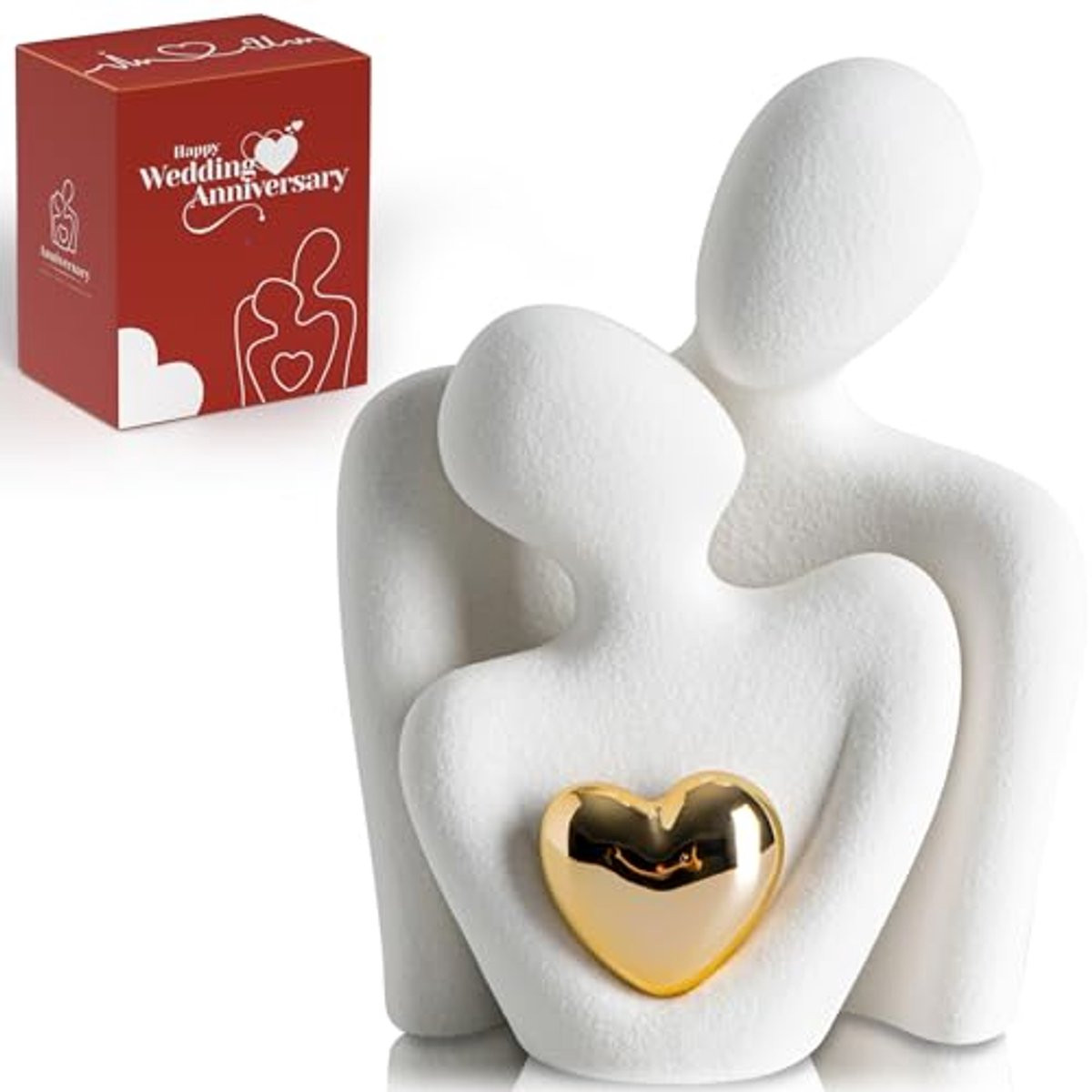 Romantisch porseleinen beeld voor koppels - Decoratieve sculptuur voor op tafel