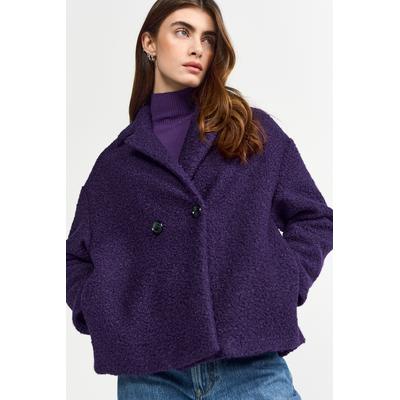 Kurzjacke RICHROYAL, Damen, Gr. 42, royal plum, Web, Obermaterial: 100% Polyester, gerade normal, Jacken Kurzjacke, mit dezenter Teddy-Oberfläche