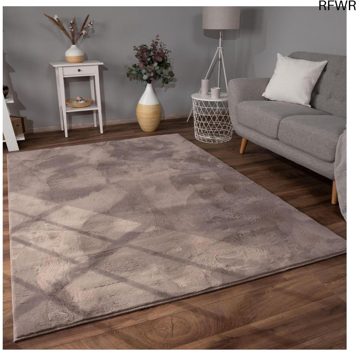 RFWR Hoogpolig Shaggy Tapijt Effen Kleur 160 x 220 cm
