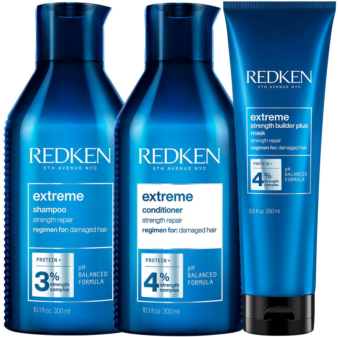 850ml Redken extreme Small Trio (Shampoo 300ml + Conditioner 300ml + Mask 250ml)