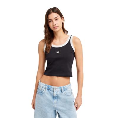 Tanktop ROXY "Keep It Cool", Damen, Gr. L, schwarz (anthrazit), Obermaterial: 95% Baumwolle, 5% Elasthan., Tops Tanktop