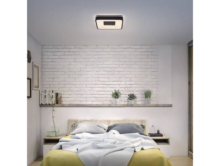 OSRAM Deckenlampe ORBIS PIANA, dimmbar, schwarz, für Wohn- / Esszimmer, Metall, Modern, Deckenlampe