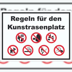 HB-Druck Aufkleber Regeln Kunstrasenplatz A2 (420x594mm)