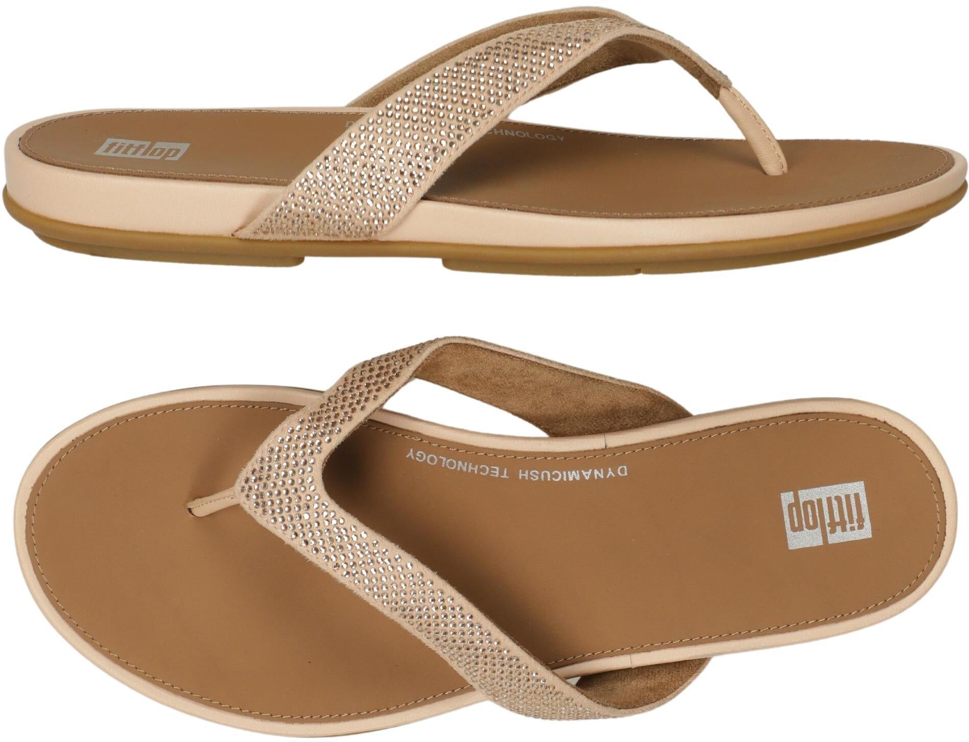 FitFlop Damen Sandalen, Beige, Gr. EU 39, Leder - Second Hand