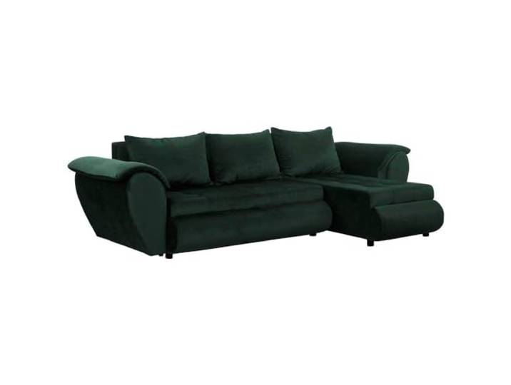 FORNIRO 24 Sierano Ecksofa 265x143x83cm Grün Wohnzimmer Couch Schlafsofa Mit Schlaffunktion & Bettkasten - L-Form - Kissen - Stoff Komfort ausziehbar Gäste bequem Stauraum Design hochwertig robust
