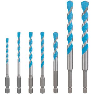 Bosch Bohrer Expert HEX-9 Multi Construction, 2608902370, 7-teiliges Set, 4 - 12 mm, Beton, Fliesen, Stahl