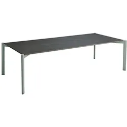 Gartencouchtisch Hallavara aus Stein und Edelstahl, modern, hellgrün, 146x66 cm