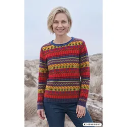 Baumwoll-Mix-Pullover in Jacquard blau in Größe 40/42 von DW-Shop, Blau, 40/42