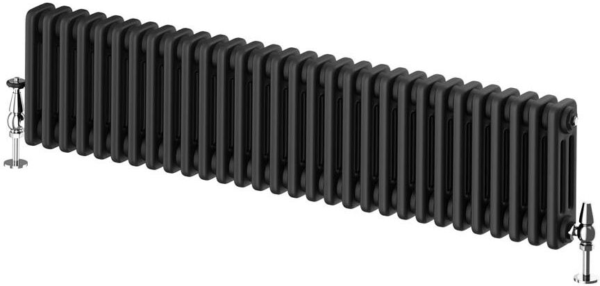 White Stone Horizontal Traditional Colosseum Radiator Black 300cm H x 1370cm W x 70cm D