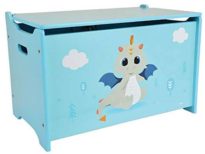 Fun House 713305 Leon Le Dragon Spielzeugkiste für Kinder, 40 x 58 x 36 cm, Blau