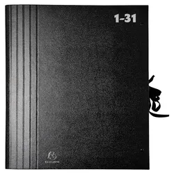 Exacompta 61650B Fächermappe mit hoher Kapazität, Ordnung nach Zahlen, 31 Fächer, schwarz - Schwarz