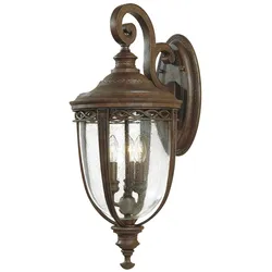 Elstead Lighting English Bridle große Außenwandleuchte 3-flammig in britischer Bronze