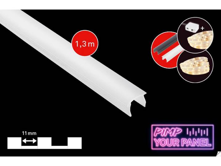 BRILONER LEUCHTEN LED-Stripe-Profil PIMP YOUR PANEL , weiß (milky), Gesamtlänge 1,3m, Lichterketten, 130 cm, Wohnzimmer, Flur, Schlafzimmer, Wand, Deko, LED-Stripe-Profil