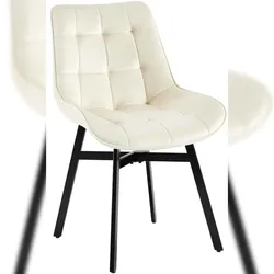 Proregal CHEFGASTRO Esszimmerstuhl ORLEANS Samt HxBxT 83x54x61cm Creme Küchenstuhl