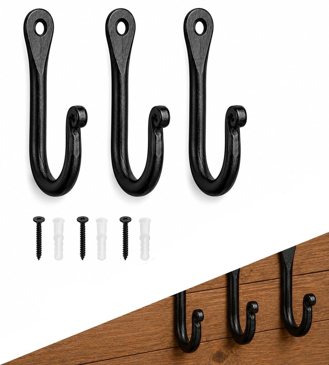 Set van 3 decoratieve ijzeren haken van Omgoods