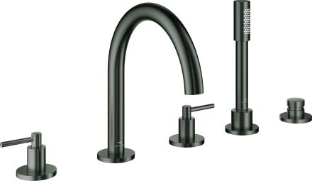 Grohe Atrio combinaison de baignoire 5 trous 29407AL0 avec poignée à levier, graphite dur brossé