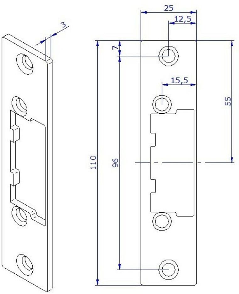 Opener & Closers Kurzes Schließblech, rostfreier Stahl ; Openers & Closers (S18X)