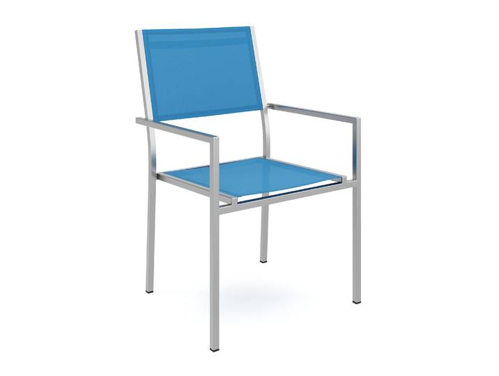 Gartenstuhl ELA Edelstahl blau