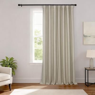 Exclusive Fabrics Extra Wide Performance Linen Blackout Curtains (1 Panel) Thermal Insulated Window Curtains
