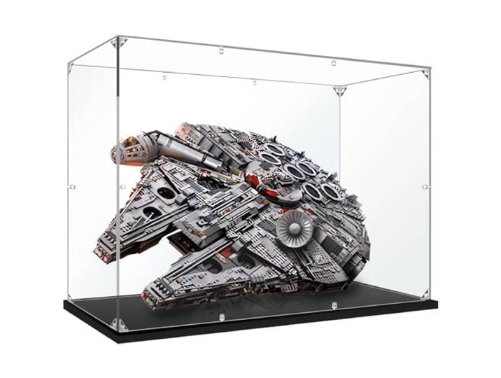 Caikbms Vitrine Acryl Kompatibel Mit L-ego 75192 Millennium Falcon, Staubdichte Vitrine Für Modelle Und Sammlerstücke (Nur Vitrine) B,2mm