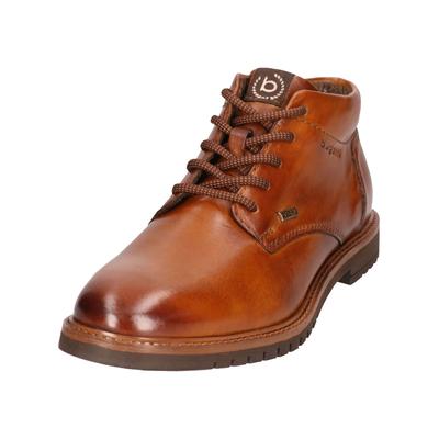 Schnürschuh BUGATTI "bugatti Stiefelette Nappaleder", Herren, Gr. 41, braun (cognac), Nappaleder, Schuhe Schnürschuh