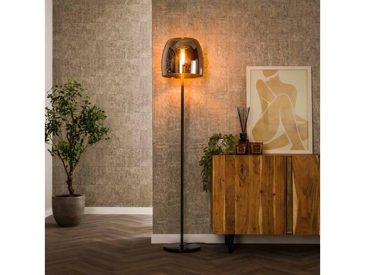Lampadaire en verre fumé gris NIAGARA