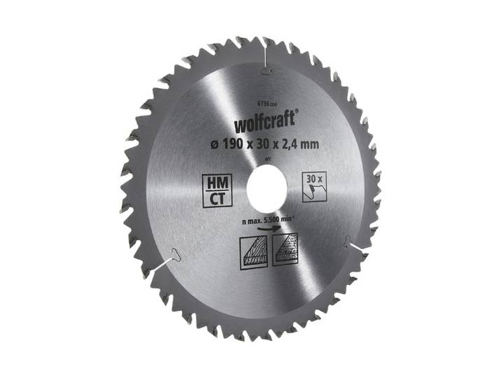 Wolfcraft Kreissägeblatt HM 190 × 30 mm
