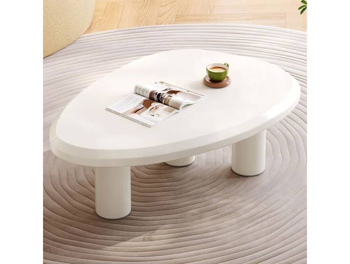 Guyii Table Basse Blanche Moderne de 90 cm