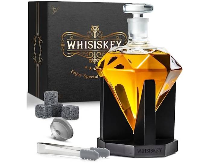 WHISISKEY Whiskey Karaf Set - Luxe Whisky Karaf 700ml - Cadeau Voor Hem