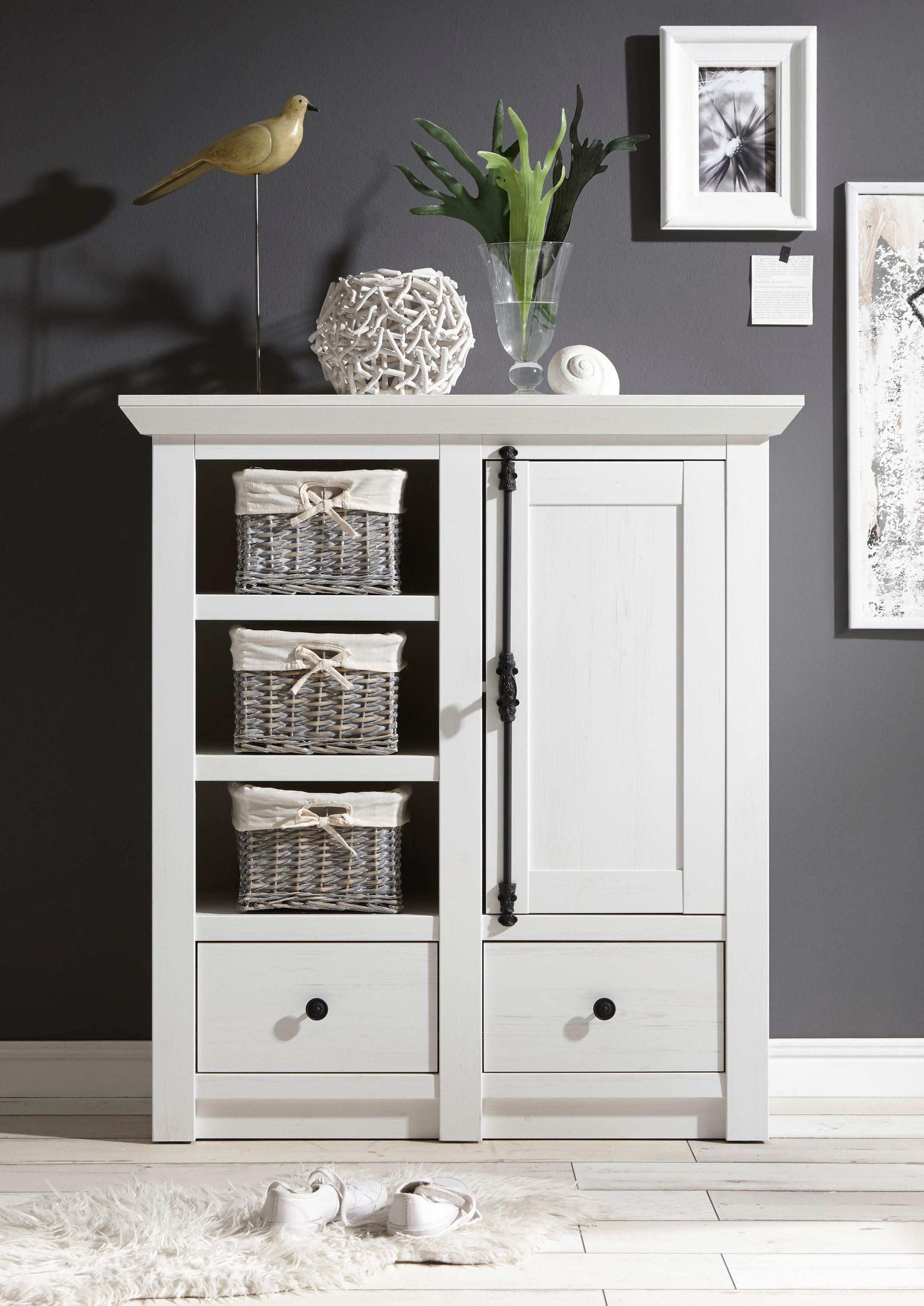 Kommode HOME AFFAIRE "California", weiß, B:105cm H:115cm T:45cm, Sideboards, Kommode, 105 cm breit