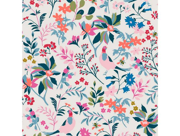 Joules Vliestapete Sommergarten 1000x52cm, Weiß, Papier, Kunststoff, Baum/Pflanze/Natur, Rechteckig, 52x1000 cm, Tapeten & Wandverkleidungen, Vliestapeten