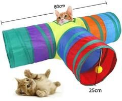 Inspired Living Rainbow Collapsible Cat Tunnel For Indoor Cats c1