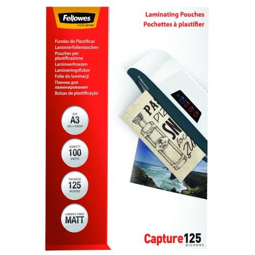 Fellowes Laminierfolie A3 125 Mikron matt (100er Pack)