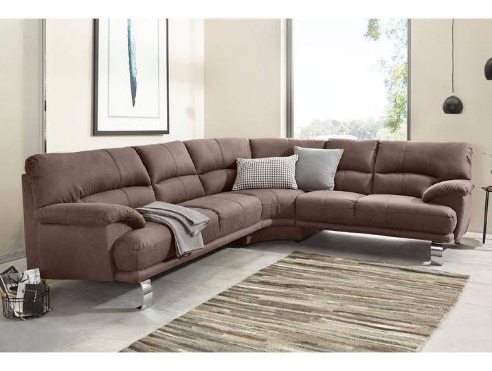 TRENDMANUFAKTUR Ecksofa Cecilia II, in italienischen Design, bequem, hoher Sitzkomfort, L-Form, extrabreite Armlehnen für noch mehr Sitzkomfort