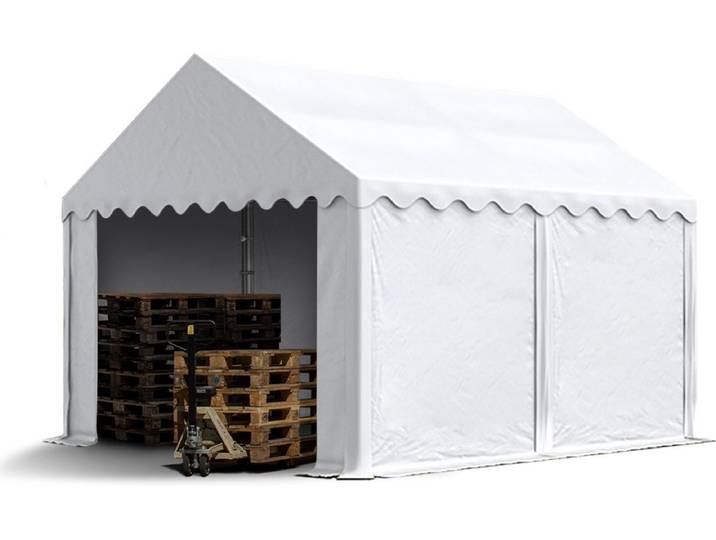 Opslagtent 3x4 m beschutting met PVC zeil 700 N waterdicht wit