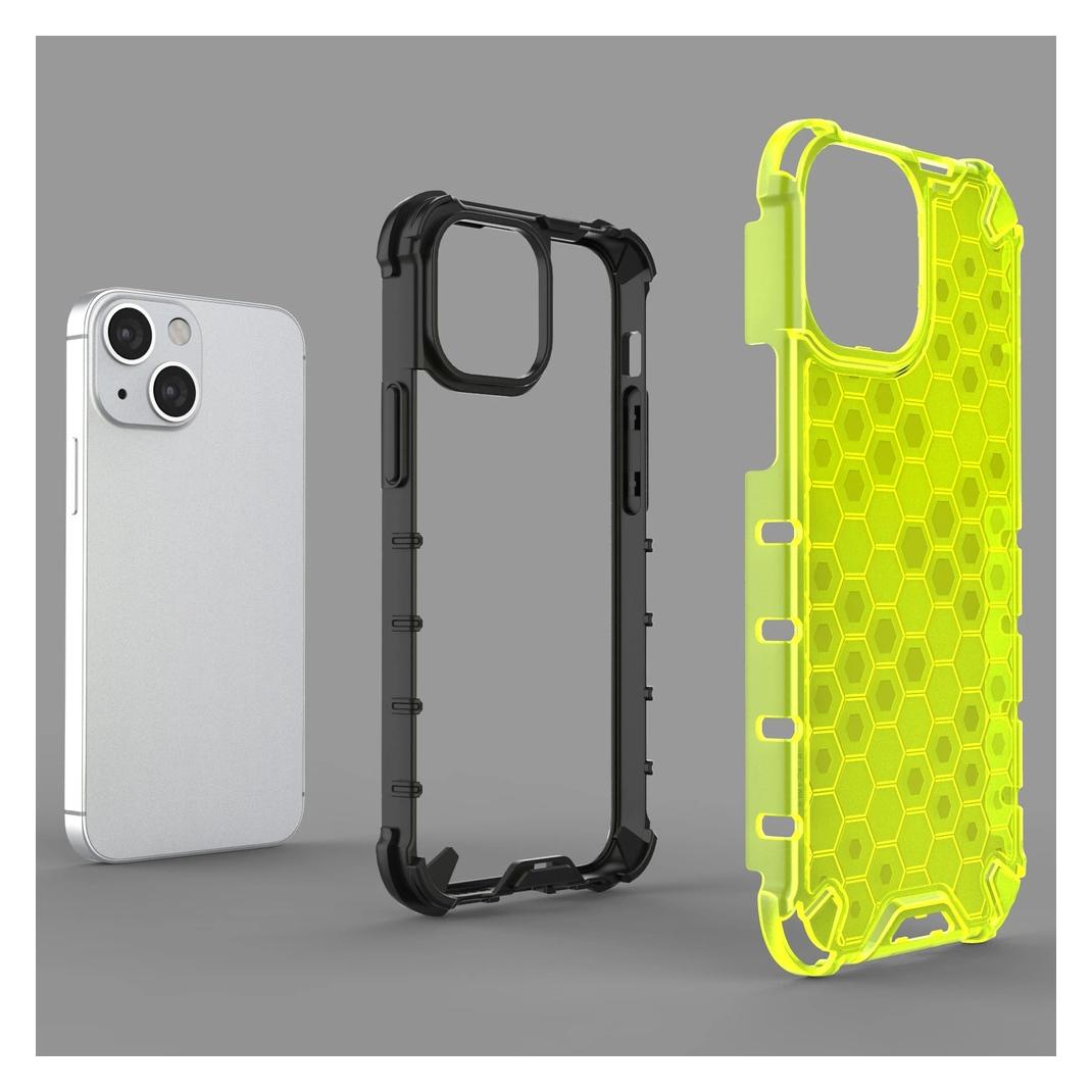 Hurtel Honeycomb Handyhülle Schutzhülle mit TPU Rahmen für iPhone 13 mini grün (Apple iPhone 13 mini) (1404978613)