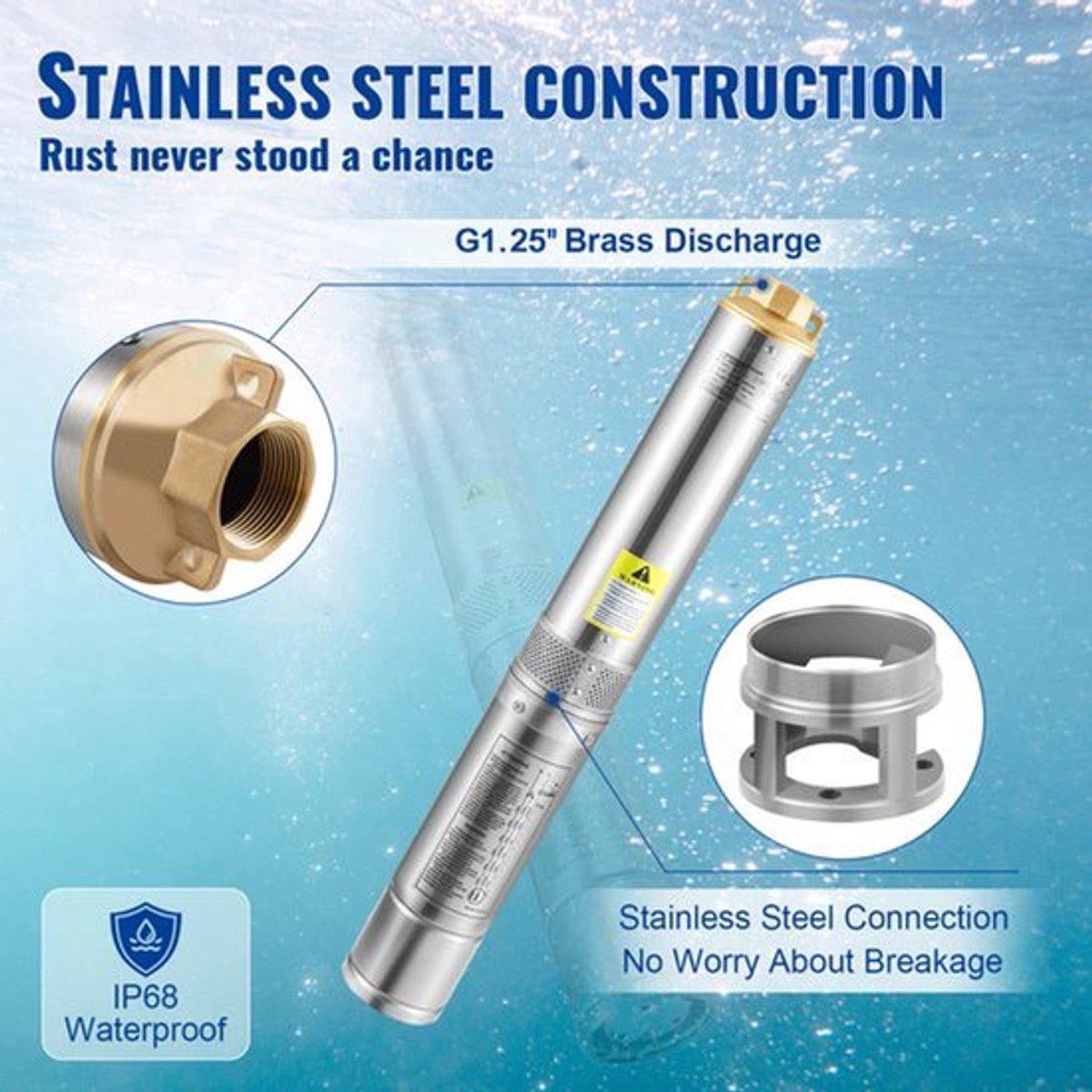 Selius Diepe Dompelpomp voor schoon water - 370W - RVS