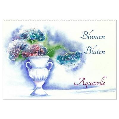 Blumen Blüten Aquarelle (Wandkalender 2026 DIN A2 quer), CALVENDO Monatskalender