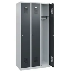 CP Garderobenspind »Basis PLUS« 3x1 mit Zylinderschloss grau, 90x185x50 cm