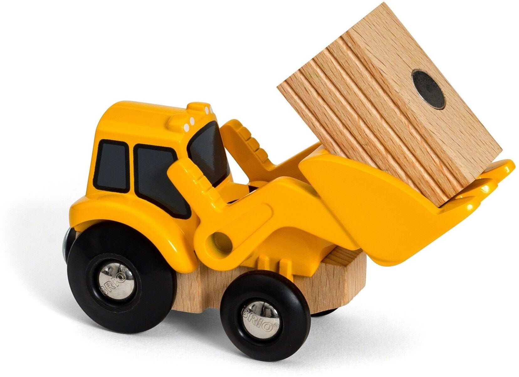 Ravensburger Brio World Tractor Loader Playset - Realistic Front Loader for Brio Train Sets - Durable Wooden Toy for Kids