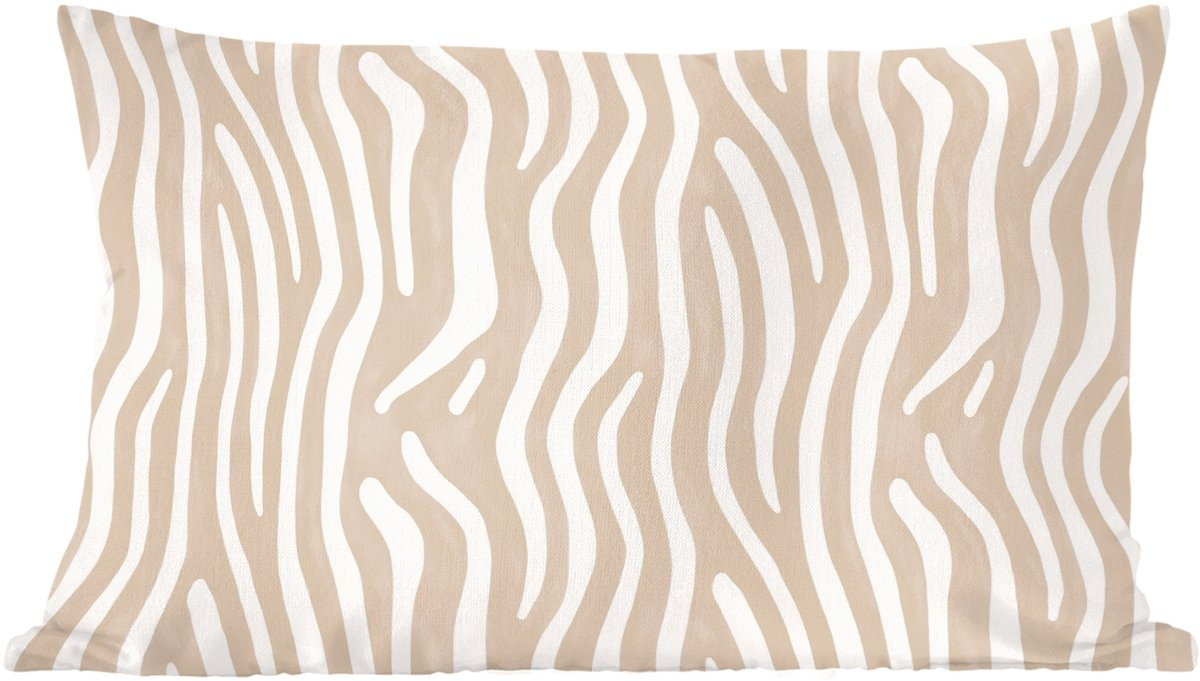 PillowMonkey Sierkussen Abstract Zebra Beige 60 x 40 cm