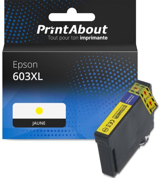 PrintAbout Cartouche compatible Epson 603XL (C13T03A44010) - Jaune - Grande capacité Jaune