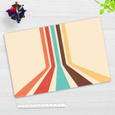Cover-your-desk Schreibtischunterlage für Kinder und Erwachsene Retro Stripes Vintage, aus hochwertigem Vinyl, 60 x 40 cm