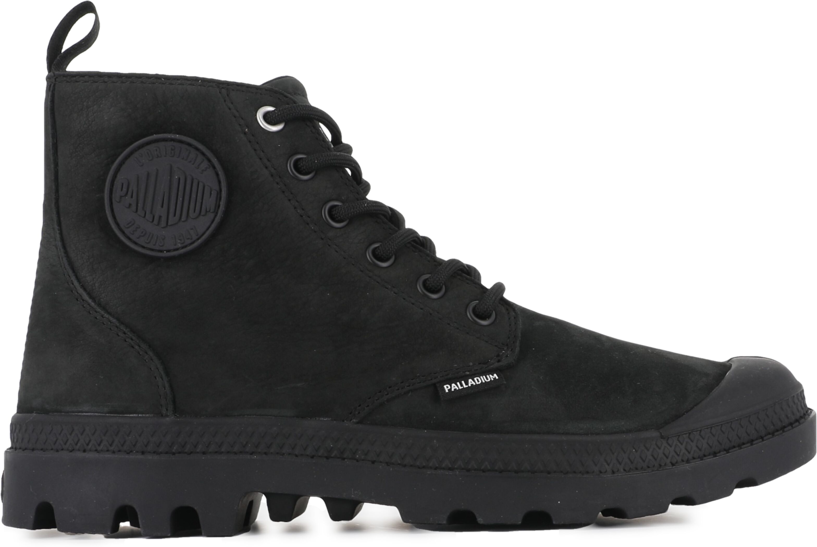 Schnürboots PALLADIUM "PAMPA HI NBK", Herren, Gr. 44, Synthetik, schwarz, Leder, Schuhe Schnürboots, Schnürstiefel, Schnürstiefelette schwarz 44, Synthetik