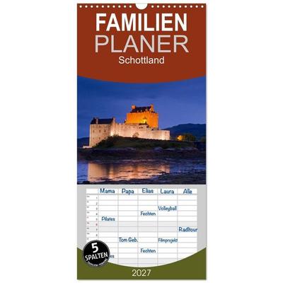 Familienplaner 2027 - Schottland mit 5 Spalten (Wandkalender, 21 x 45 cm) CALVENDO