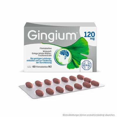 Hexal AG GINGIUM 120 mg Filmtabletten 60 St (bisher: GINGIUM intens 120 mg) 60 St 01635918