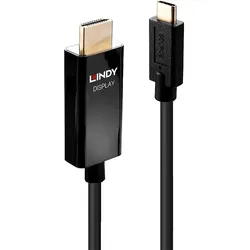 Lindy 43292 Videokabel-Adapter 2 m USB Typ-C HDMI Typ A (Standard) Schwarz