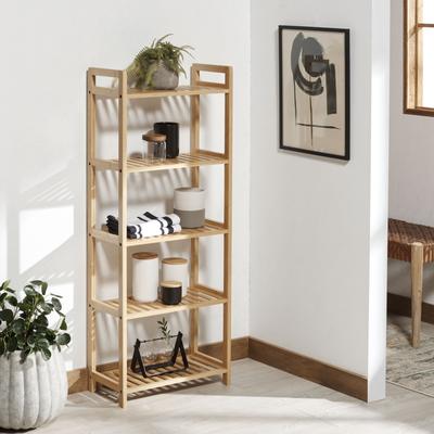 "SAFAVIEH Frigga 50.2-Inch Bamboo Tier Shelf, Natural - 20"" W x 10"" D x 50"" H"